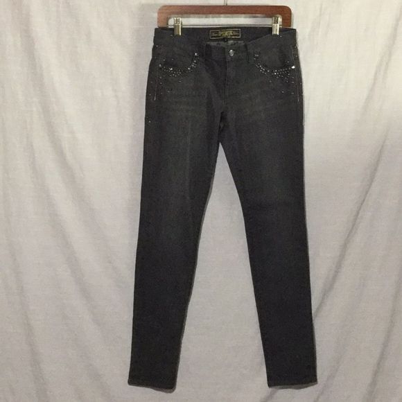 PINK Victoria's Secret Denim - PINK Limited Edition Super Skinny Grey Denim Jeans